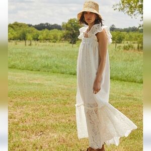 Inclán Studio Collins Eyelet Cotton Dress in White